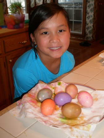 Kasen with her Easter eggs
